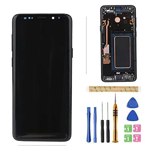 AMOLED LCD Digitizer Screen Touch Assembly Replacement LCD Display for Samsung Galaxy S9 Plus G965 G965U G965W G9650 SM-G965F SM-G9650/DS SM-G965F/DS 6.22" w/Pre-Installed Adhesive by BITANR（Black）