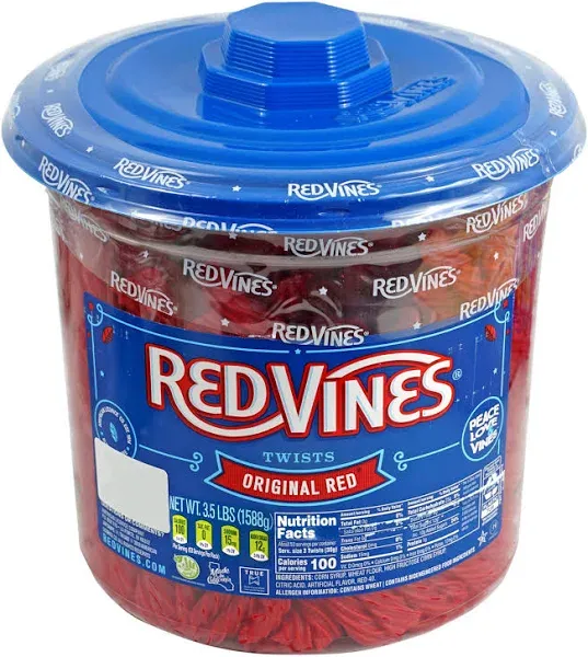 RedVines Licorice Twists Soft Chewy Candy Original Red Flavor Bulk 3.5 Pound