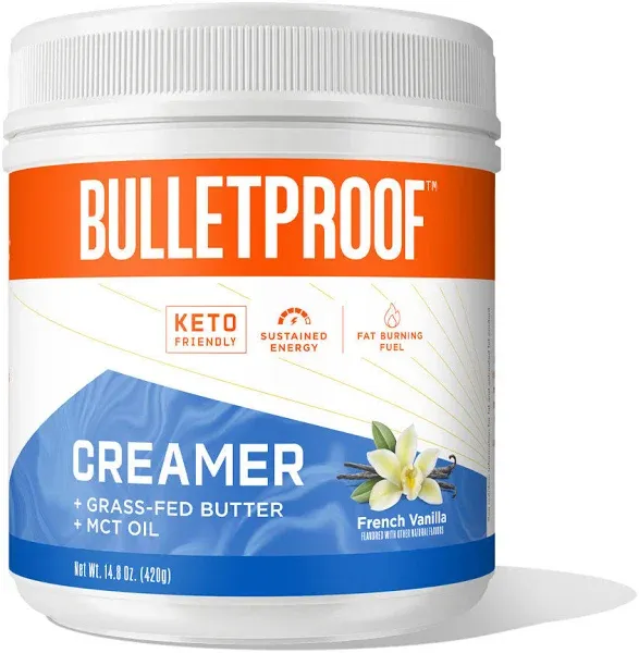 Bulletproof French Vanilla Creamer Keto Coffee Creamer with MCT Oil and Grass-Fed Butter