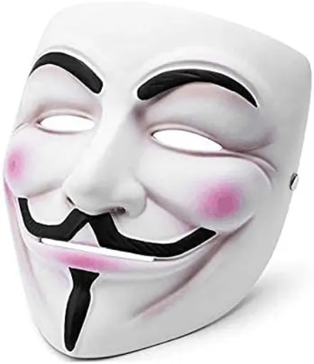 NEVLANTII V for Vendetta Guy Fawkes Mask Quality Anonymous Mask Halloween Costume Hackers Mask Cosplay Party Mask One Size