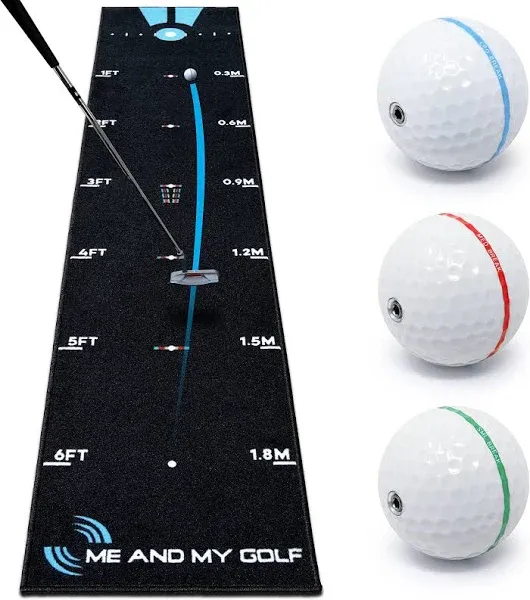 ME AND MY GOLF Breaking Ball Putting Mat - Simulate Breaking Putts At Home