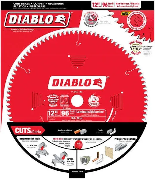 D1296N Diablo 12 96 Tooth Saw Blade