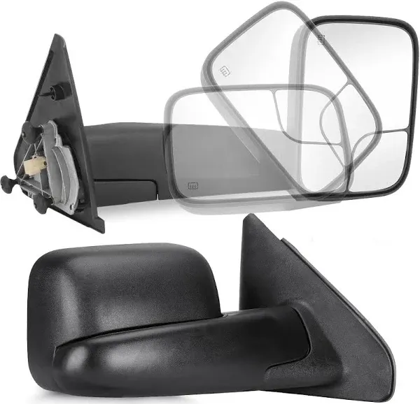 Towing Mirrors for 2003-2009 Ram 2500 Side Mirror Heated Replacement Tow Mirrors