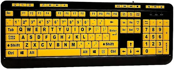 Adesso AKB-132UY EasyTouch 132 Luminous Large-Print Desktop Keyboard