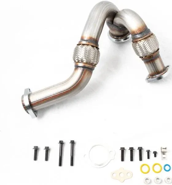 Heavy Duty Y-Pipe Up Pipe with Gasket and Turbo Install Kit 2003-2007 Ford 6.0 Powerstroke Diesel F250 F350 F450 Excusion