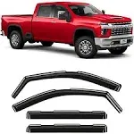 Voron Glass in-Channel Extra Durable Rain Guards for Chevrolet (Chevy) Silverado/GMC Sierra 2500HD/3500HD 2020-2023 Crew Cab, Window Deflectors, Vent Window Visors, 4 Pieces - 200298