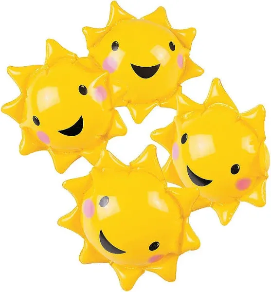 Fun Express - Mini You are My Sunshine Beach Balls for Birthday - Toys - Inflates - Beach Balls - Birthday - 12 Pieces