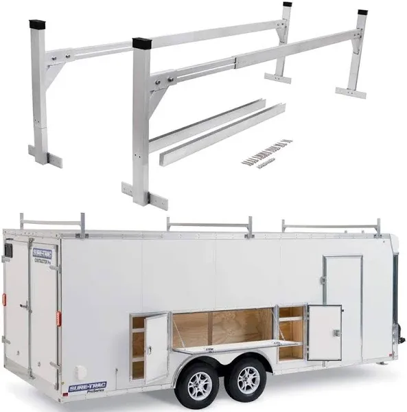 StarONE Adjustable Aluminum Trailer Ladder Rack Fit for Open and Enclosed