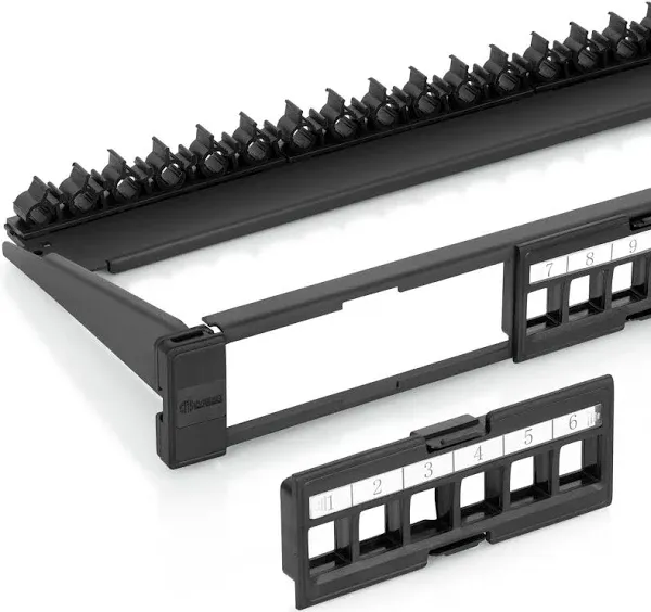 24 Port Keystone Patch Panel (1-Pack) - Use with Slim Profile Keystones ONLY (Wi