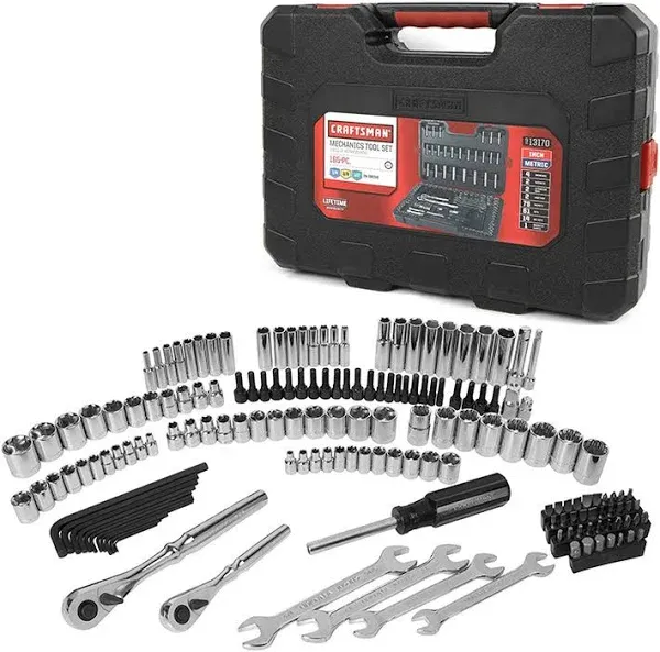 Craftsman 165 Piece Mechanics Tool Set w/ Case Socket Hand Wrench SAE and Metric