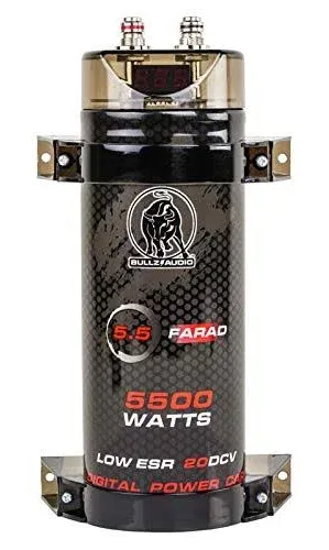 Bullz Audio 5.5 Farad Digital Capacitor for Car Marine Audio 5500 Watts Power