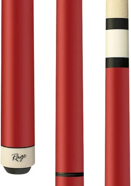 RAGE Heavy Hitter Jump / Break Cue, 25oz, RED, 14mm Tip, FREE Predator Chalk