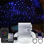 AKEPO 10W Fiber Optic Lights kit Twinkle+ APP Control + Music Effect for Star Ceiling Sky Light Car Home Use, RGBW Light Engine+Optical Fiber Cable 375pcs of 9.8ft/3m(0.03+0.04+0.06in)+28key Remote