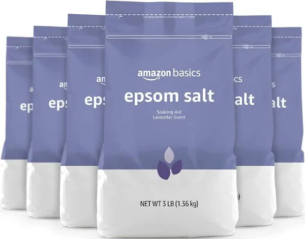 Amazon Basics Epsom Salt Soaking Aid Lavender Scented 3 Pound 1-Pack