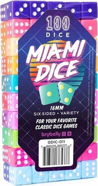 Miami Dice 100 Dice Pack