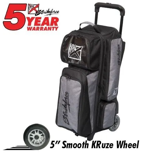 KR Strikeforce Krush Black/Stone 3 Ball Roller Bowling Bag