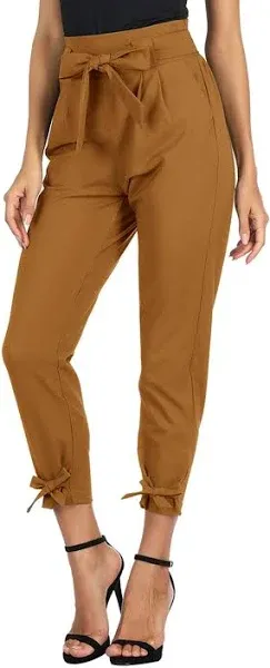 Grace Karin Women's Pants & Jumpsuits Grace Karin Cropped Paper Bag Waist Pants With Pockets