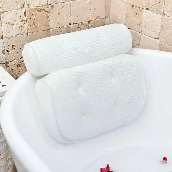 Bathtub Pillow for Neck and Shoulder - Spa Bath Pillows for Tub Neck and Back Support - Perfect Bath Accessories for Women - Relaxing Luxe Bath - Ideal Bath Gift Set for Women - Home Spa Products