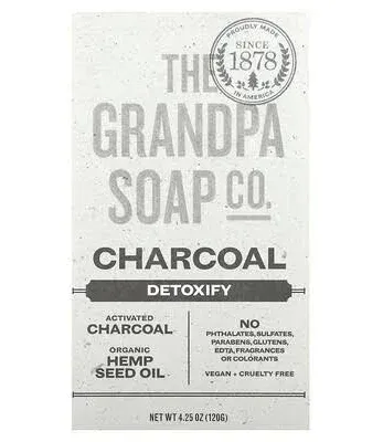 The Grandpa Soap Co - Charcoal Bar Soap - Detoxify - 4.25 oz (120 g)