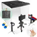 LimoStudio 24" x 24" Table Top Photography Light Box, Photo Shooting Tent Kit with LED Lighting, Transparent Clay for Object Positioning, Complete Tripod for Camera, AGG3161