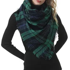 Century Star Womens Winter Scarf Fall Plaid Scarf Knit Oversized Large Triangle Scarf for Women Warm Shawl Wrap