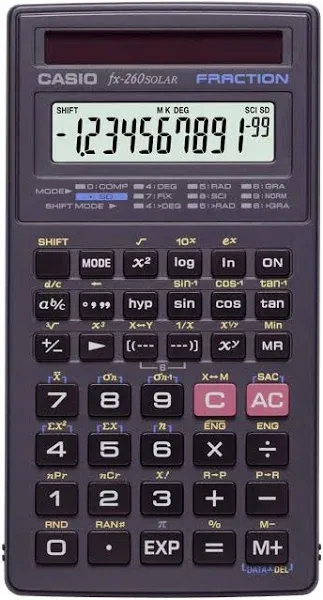 Casio FX-260 Solar Scientific Fraction Calculator Factory Sealed