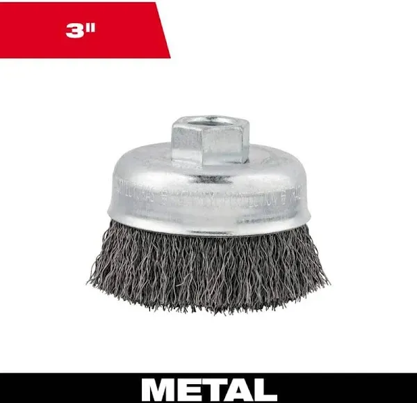 NEW Milwaukee 3&#034; Crimped Wire Cup Brush Carbon Steel Model# 48-52-5060