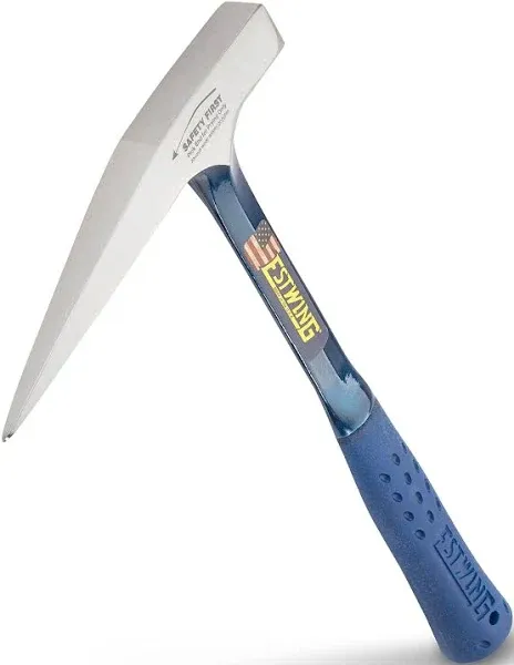 ESTWING Rock Pick - 13 oz Geology Hammer with Milled Face & Shock Reduction Grip - E3-13PM