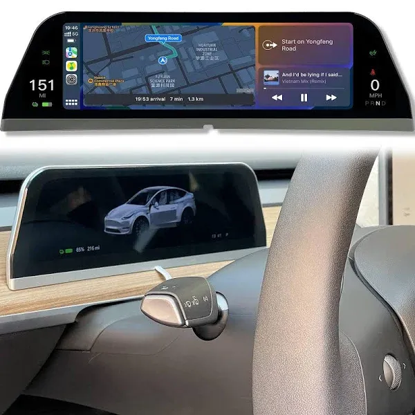 AASINUOZTEC for Tesla HUD Model 3 Model Y Head Up Display Support Wireless CarPlay & Android Auto