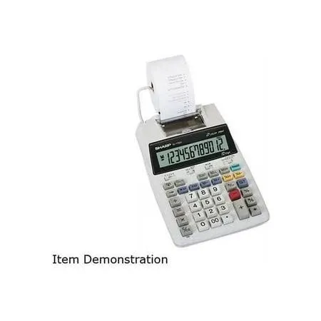 Sharp EL-1750V - Printing Calculator - LCD - 12 Digits - Battery, AC Adapter