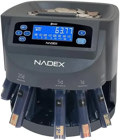 Nadex Coins S540 Coin Counting Sorter and Coin Roll Wrapper