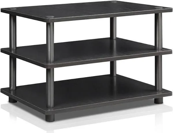 Furinno Turn - N - Tube Easy Assembly 3 - Tier Corner TV Stand, Black