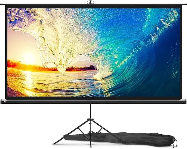 PropVue Projector Screen with Stand 120 inch - Indoor and Outdoor Projection Screen for Movie or Office Presentation - 4:3 HD Premium Wrinkle-Free Tri