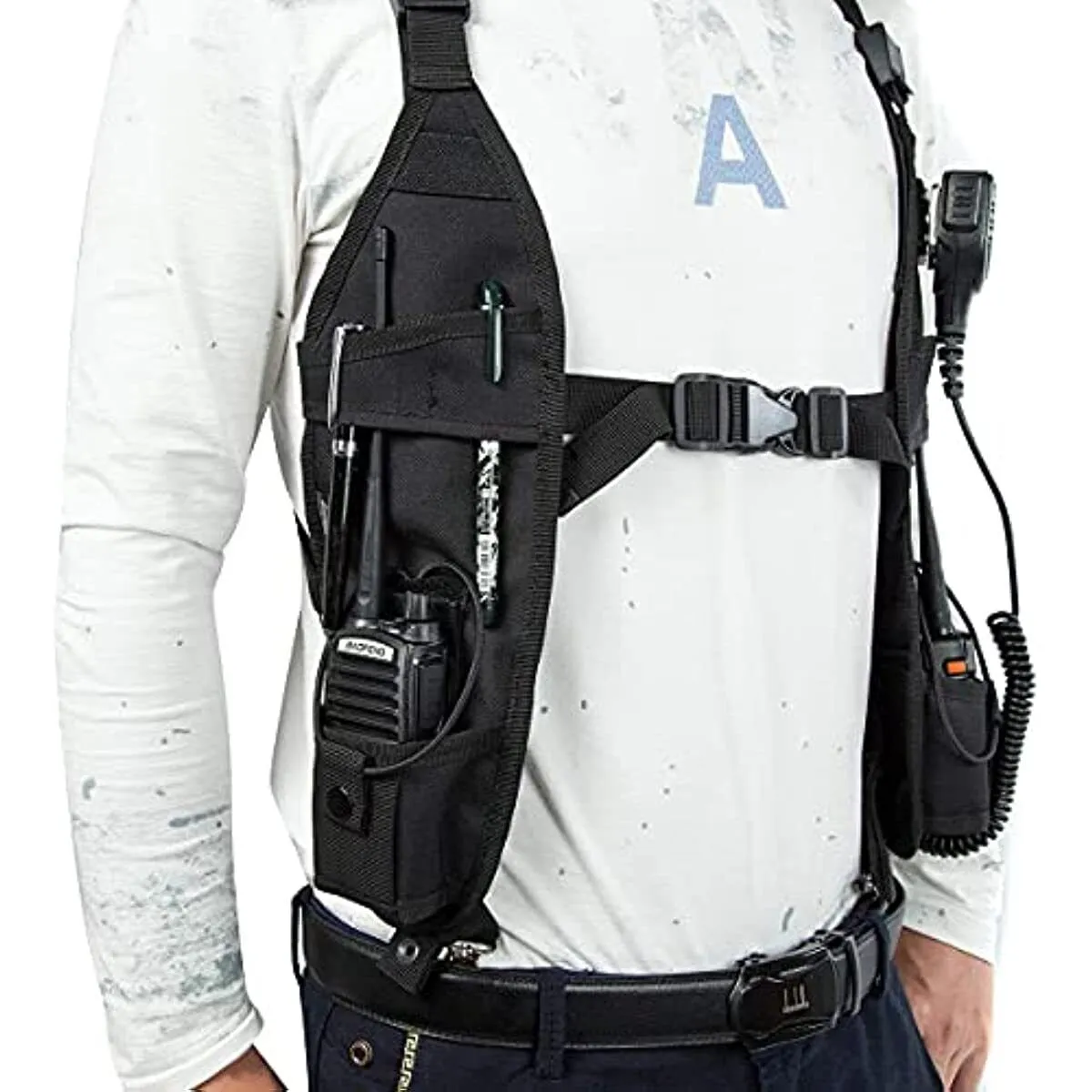 Shoulder Harness Holster Chest Holder Universal Vest Rig for Police Firefighter