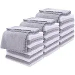 Microfiber Facial Cloths Fast Drying Washcloth 12 pack - Premium Soft Makeup Remover Cloths - Cream