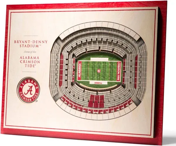 YouTheFan Alabama Crimson Tide 5-Layer StadiumView 3D Wall Art