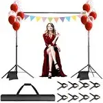 Backdrop Stand 10x7ftWxH Photo Background Stand Adjustable Support Kit with 2...