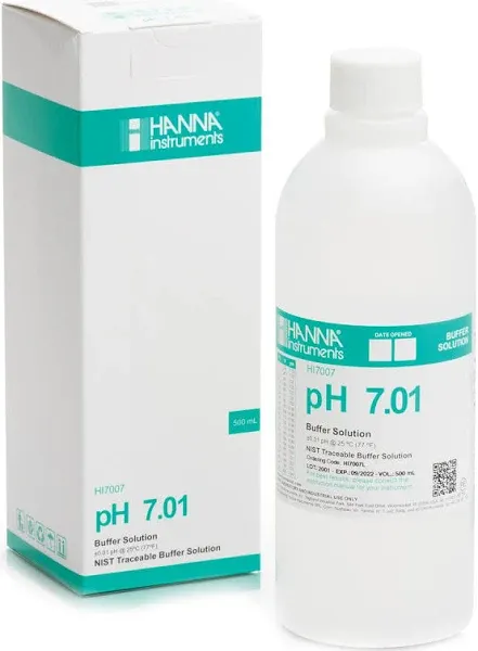 Hanna Instruments HI7007L 7.01 pH Calibration Buffer Solution, 500mL Bottle