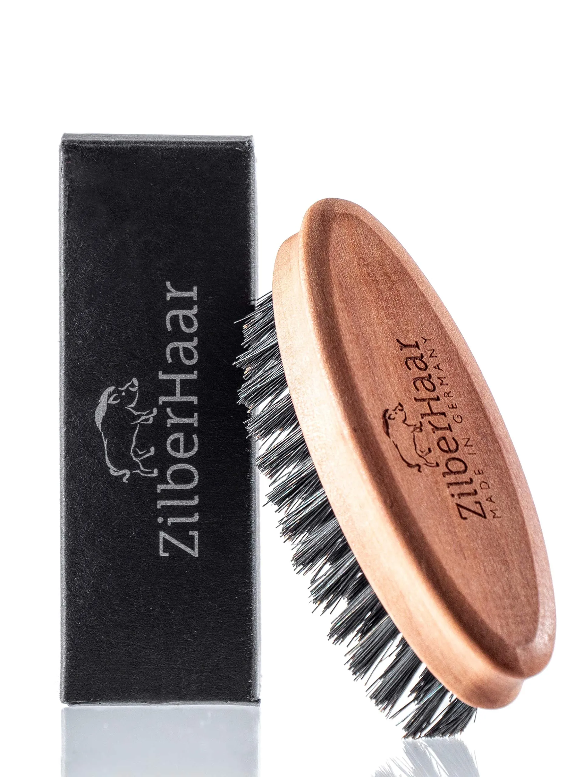 ZilberHaar Pocket Beard Brush – 100% Boar Bristles with Firm Natural Hair...