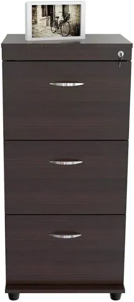 3 Drawer Locking File Cabinet Espresso - Inval