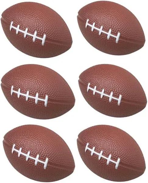 GiftExpress 1 Dozen 4" Foam Mini Football Stress Balls, Mini Sport Balls, Superbowl Decoration Party Favor, Football Themed Party Supplies (Football)