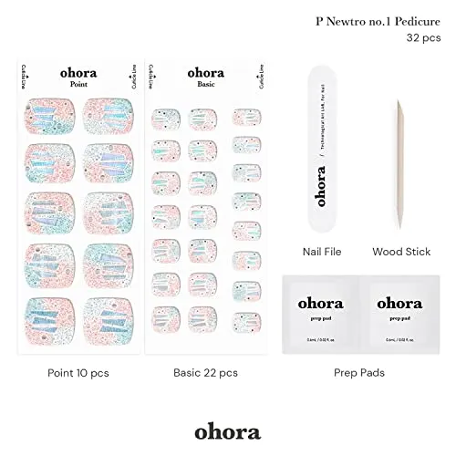 Ohora\xa0P Newtro No\u205f1 Holographic Semicured Gel Pedicure Set