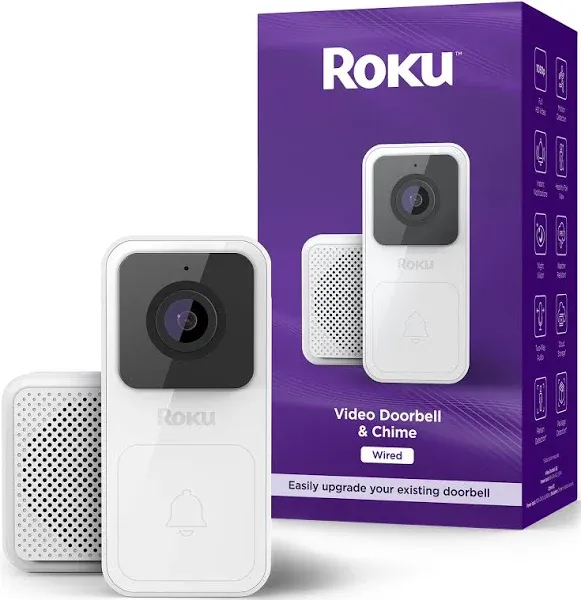 Roku Wired Video Doorbell & Chime SE w/ Motion & Person Detection Smart Home