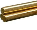 K&amp;S 1166 Decorative Metal Rod, 5/16 in Dia, 36 in L, 260 Brass, 260 Grade