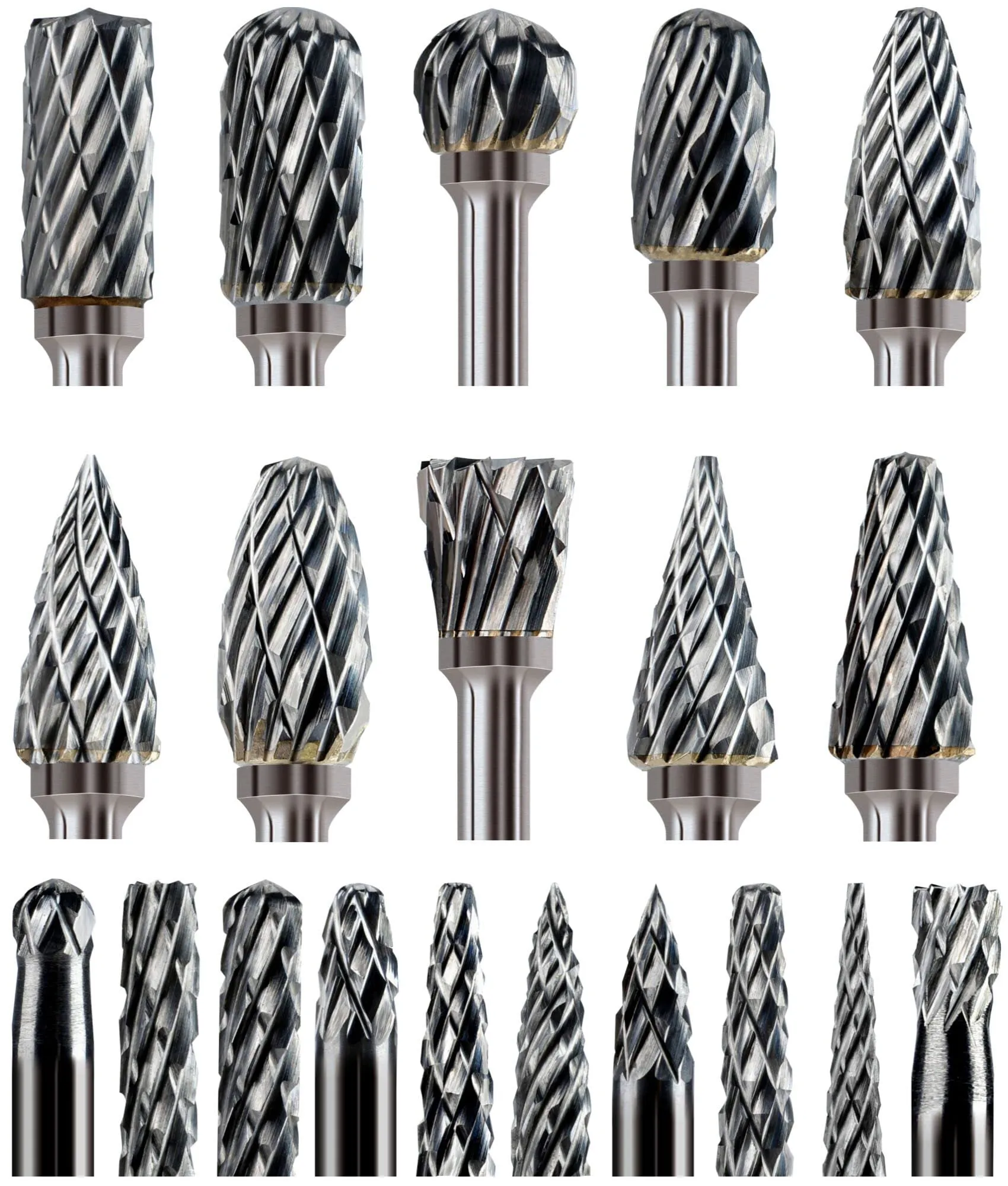 20Pcs 1/8" Shank Carbide Burr Bits Compatible with Dremel Bits Metal Grinding Bits Wood Stone Carving Cutting Engraving Grinder Kit Attachment Rotary Tool Accessories Set Harder than Diamond