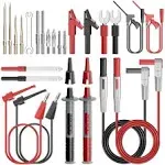 Durable Silicone 25PCS Multimeter Test Leads Set - Gold-Plated Probes Included