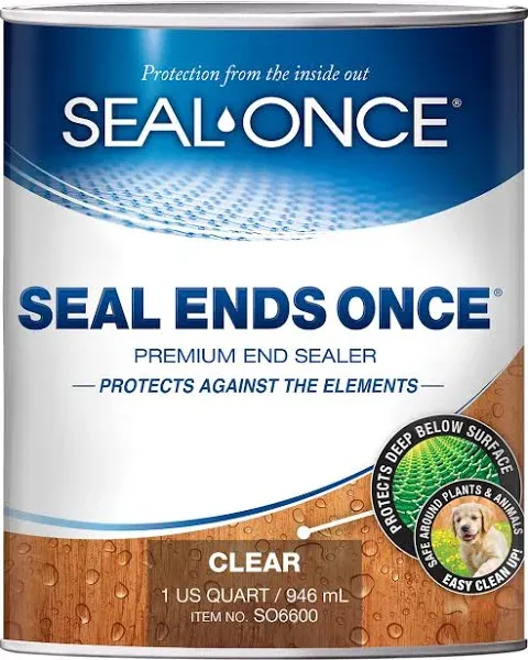 SEAL ENDS ONCE Premium end cut sealer for wood decks & steps. Top-rated Ipe end sealer that protects the exposed ends of all wood species