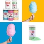 Cotton Candy Express 5 Flavor Cotton Candy Sugar Pack with Lime, Watermelon, Pina Colada, Blue Raspberry, Pink Vanilla, 11-Ounce Jars