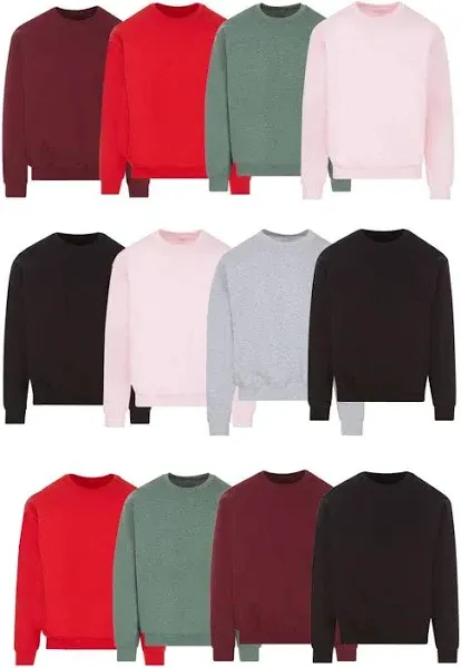 BILLIONHATS Mens Adult Crewneck Fleece Lined Pullover Sweatshirt Bulk, Mixed Assorted, Wholesale Donation Homeless