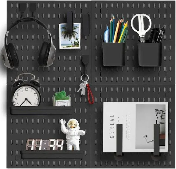 Revamp Your Space With A Versatile Pegboard Kit - Effortlessly Organize Home, Office, And Gaming Setup With Customizable Hanging Solutions (Black)